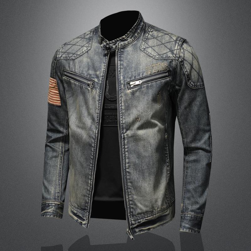 Biker fashion denim jackets (western size) | Áo khoác bò thời trang biker - Image 4