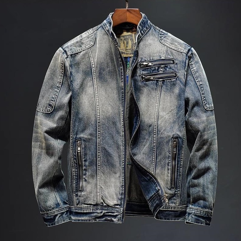 Biker fashion denim jackets (western size) | Áo khoác bò thời trang biker - Image 3